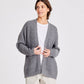 Cardigan Mette in lana d’agnello GOTS grigio melangé