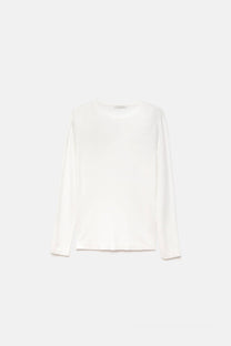 Maglione in maglia rasata con girocollo