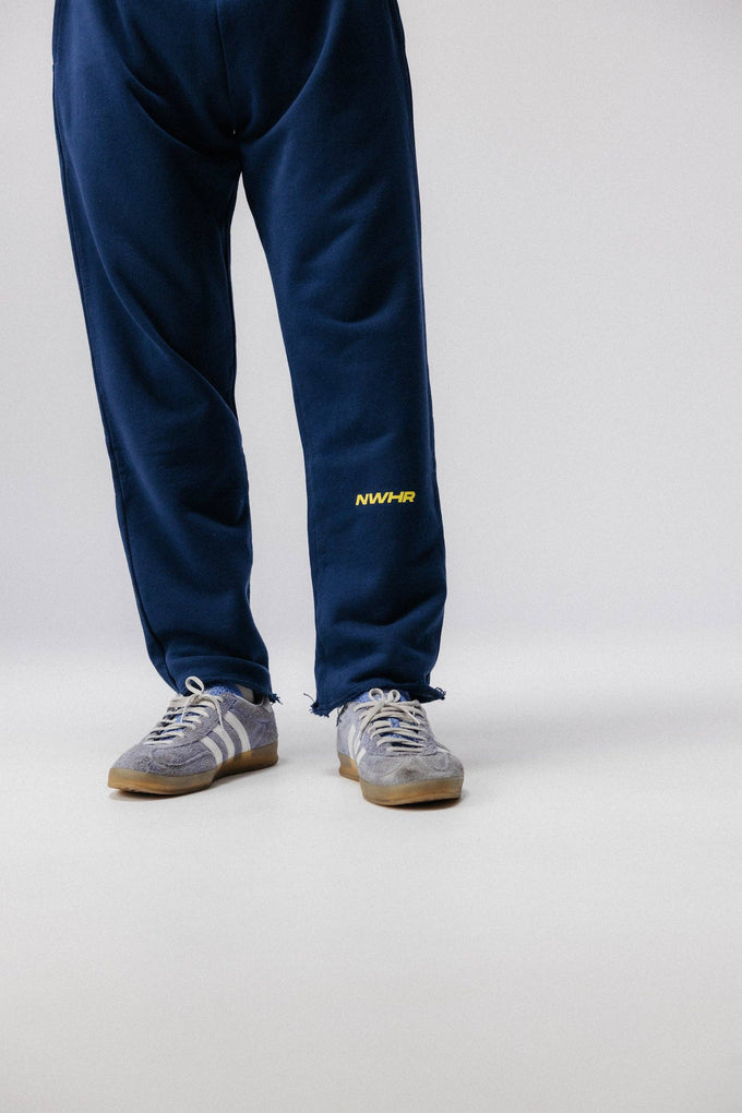 Pantaloni jogger soft navy in cotone organico