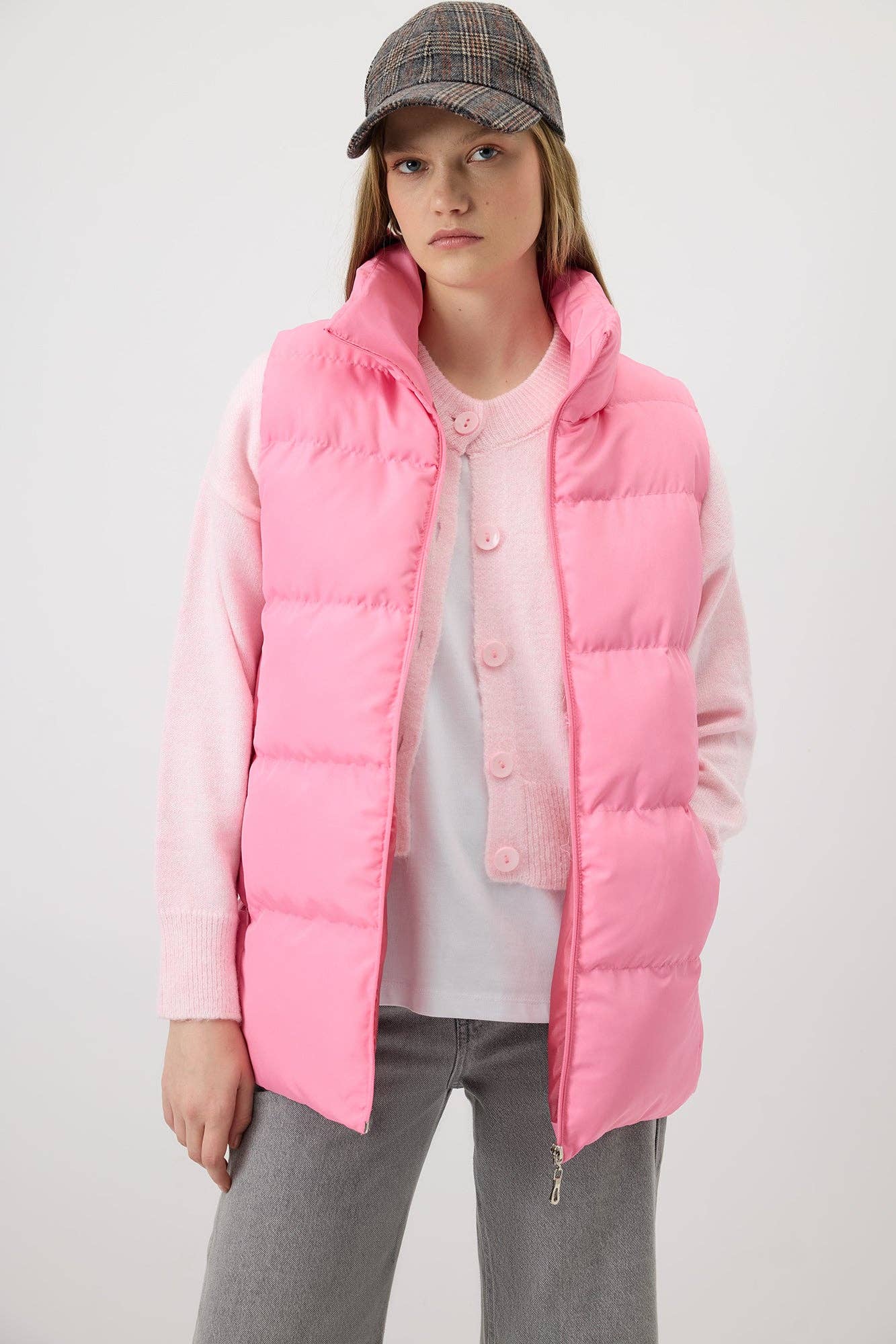 Gilet trapuntato con zip