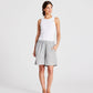 Shorts in popeline a righe grigio scuro ed écru