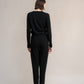 Tuta in misto cashmere con scollo a V