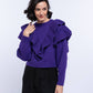 Maglione donna in maglia con maxi balze