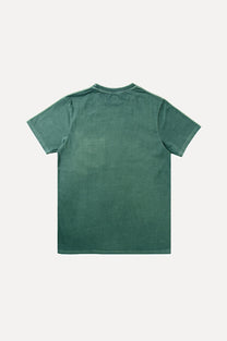 T-shirt tinta a pigmento verde con taschino