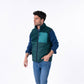 Gilet in sherpa bicolore verde senza maniche