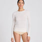 Maglia Lise a manica lunga in cotone biologico a costine off white