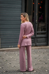 Pantaloni a coste in maglia con vita elastica