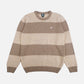 Maglione in maglia Sella a righe latte e marrone