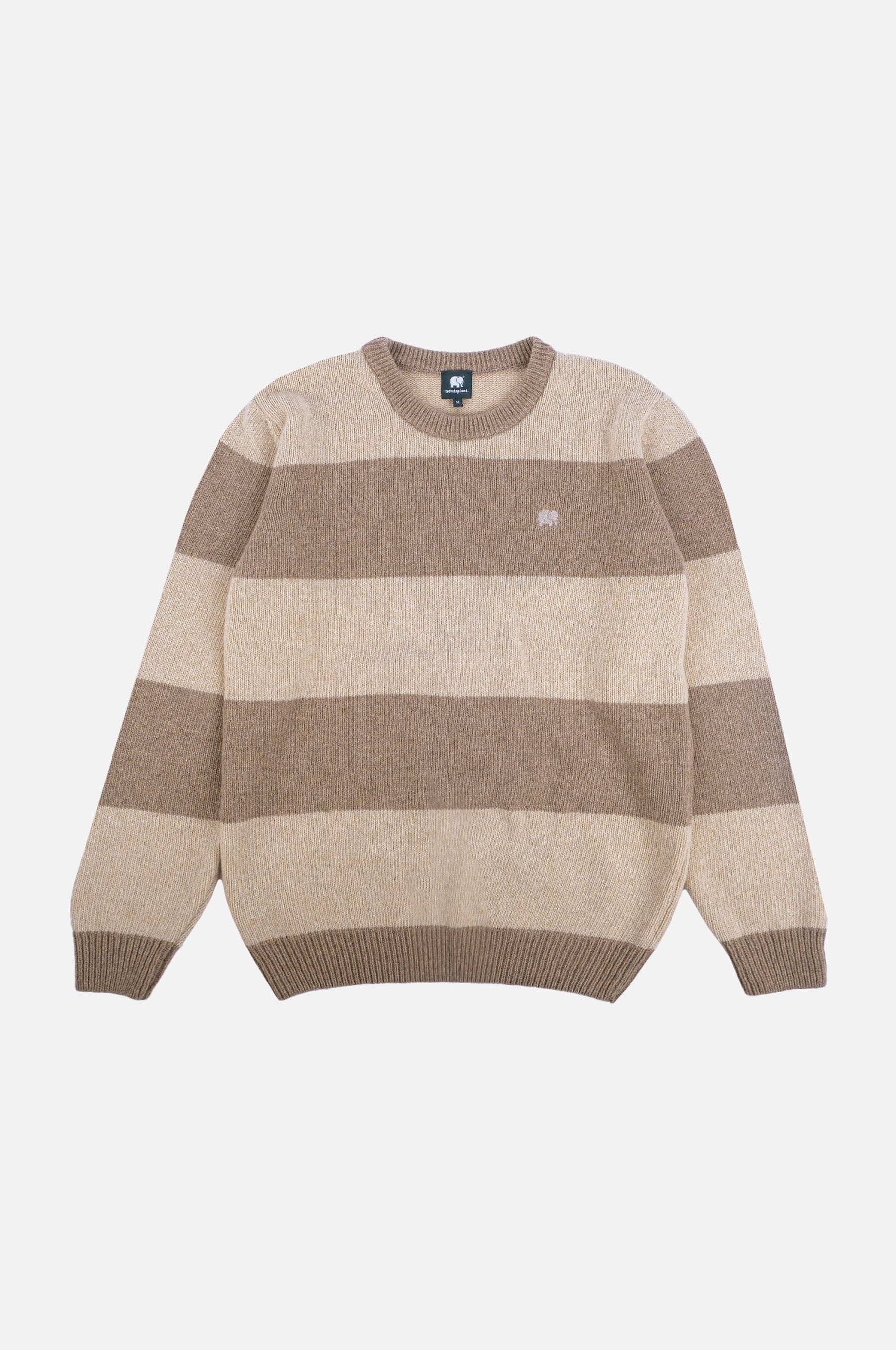 Maglione in maglia Sella a righe latte e marrone