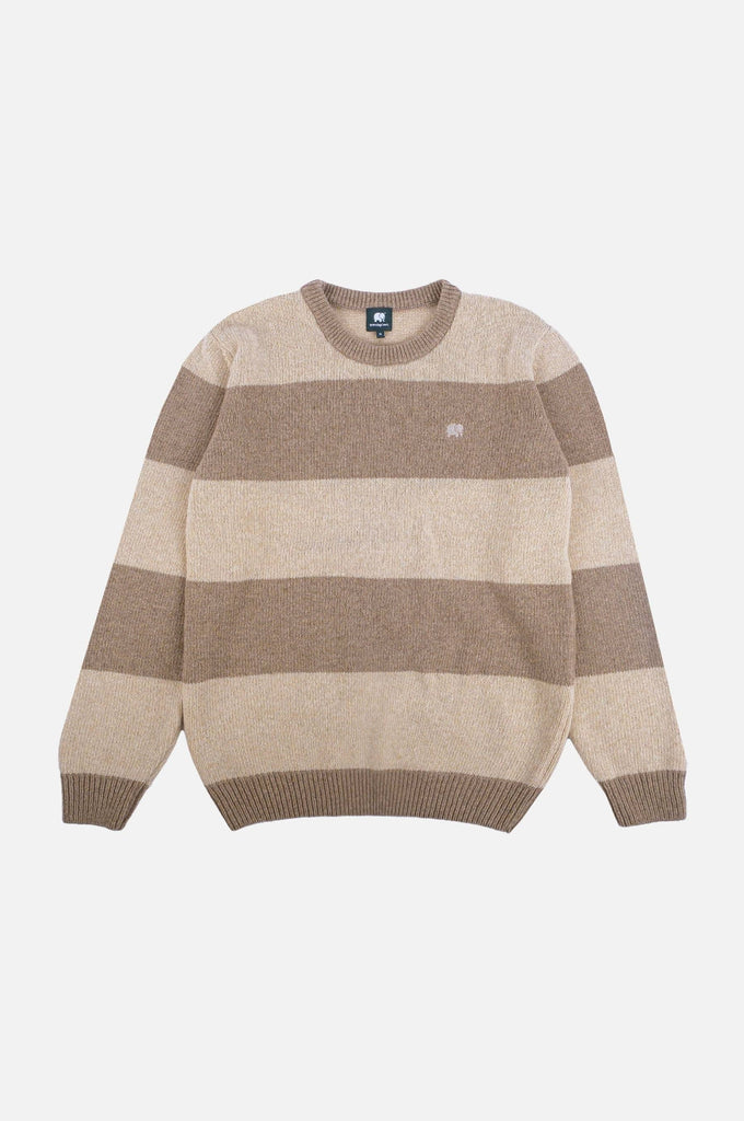 Maglione in maglia Sella a righe latte e marrone