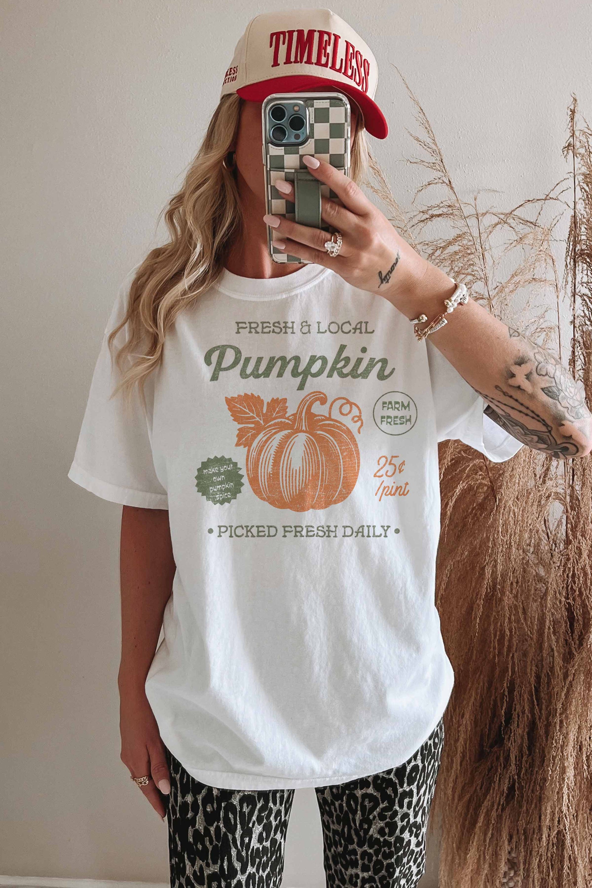 T-shirt oversize con stampa zucca Fresh & Local