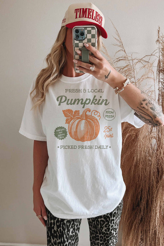 T-shirt oversize con stampa zucca Fresh & Local
