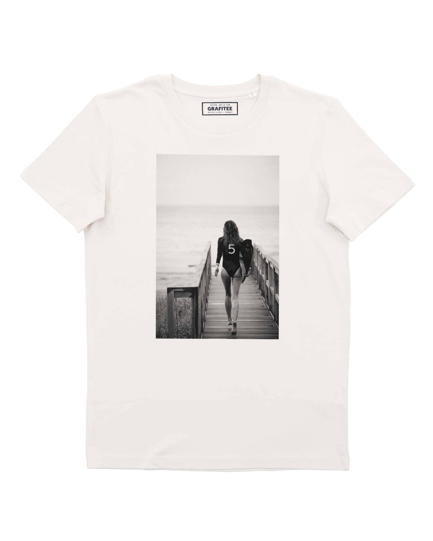 T-shirt unisex in cotone biologico con stampa surf