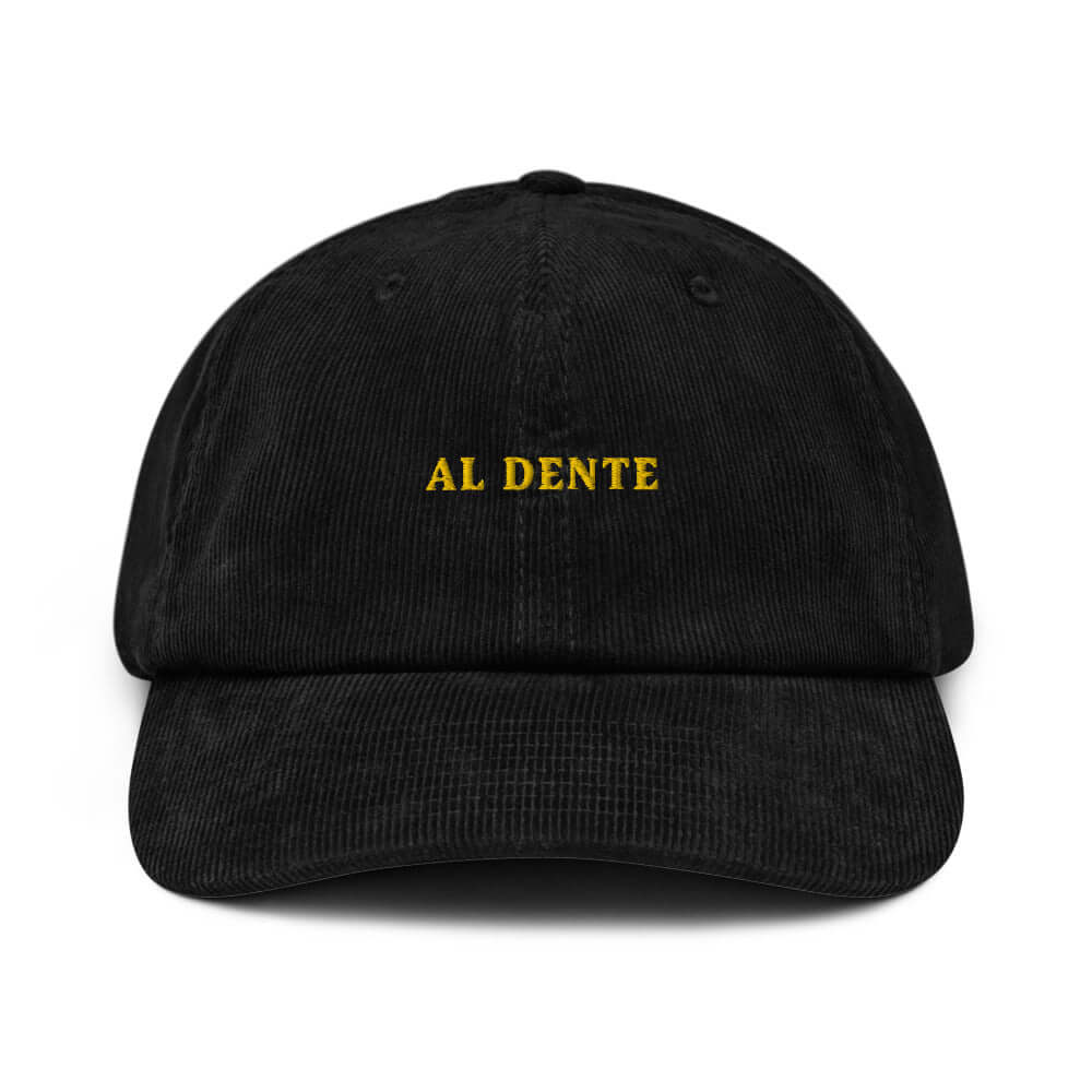 Cappellino dad hat in velluto a coste con ricamo "Al Dente"