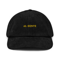 Cappellino dad hat in velluto a coste con ricamo "Al Dente"