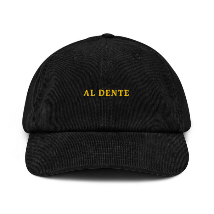 Cappellino dad hat in velluto a coste con ricamo "Al Dente"