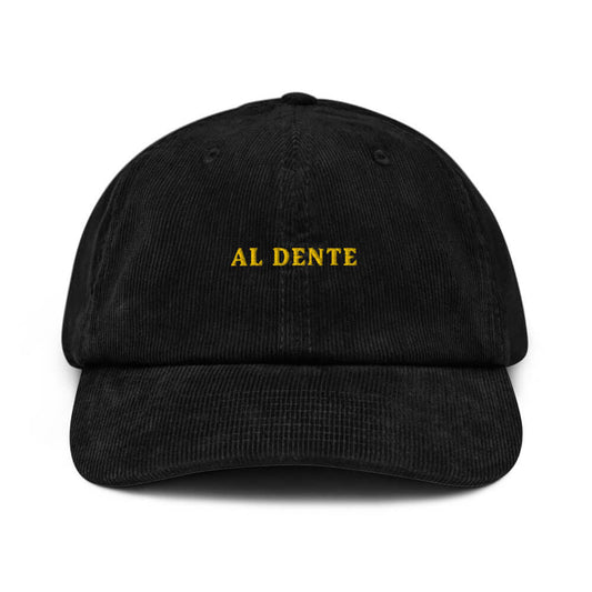 Cappellino dad hat in velluto a coste con ricamo "Al Dente"