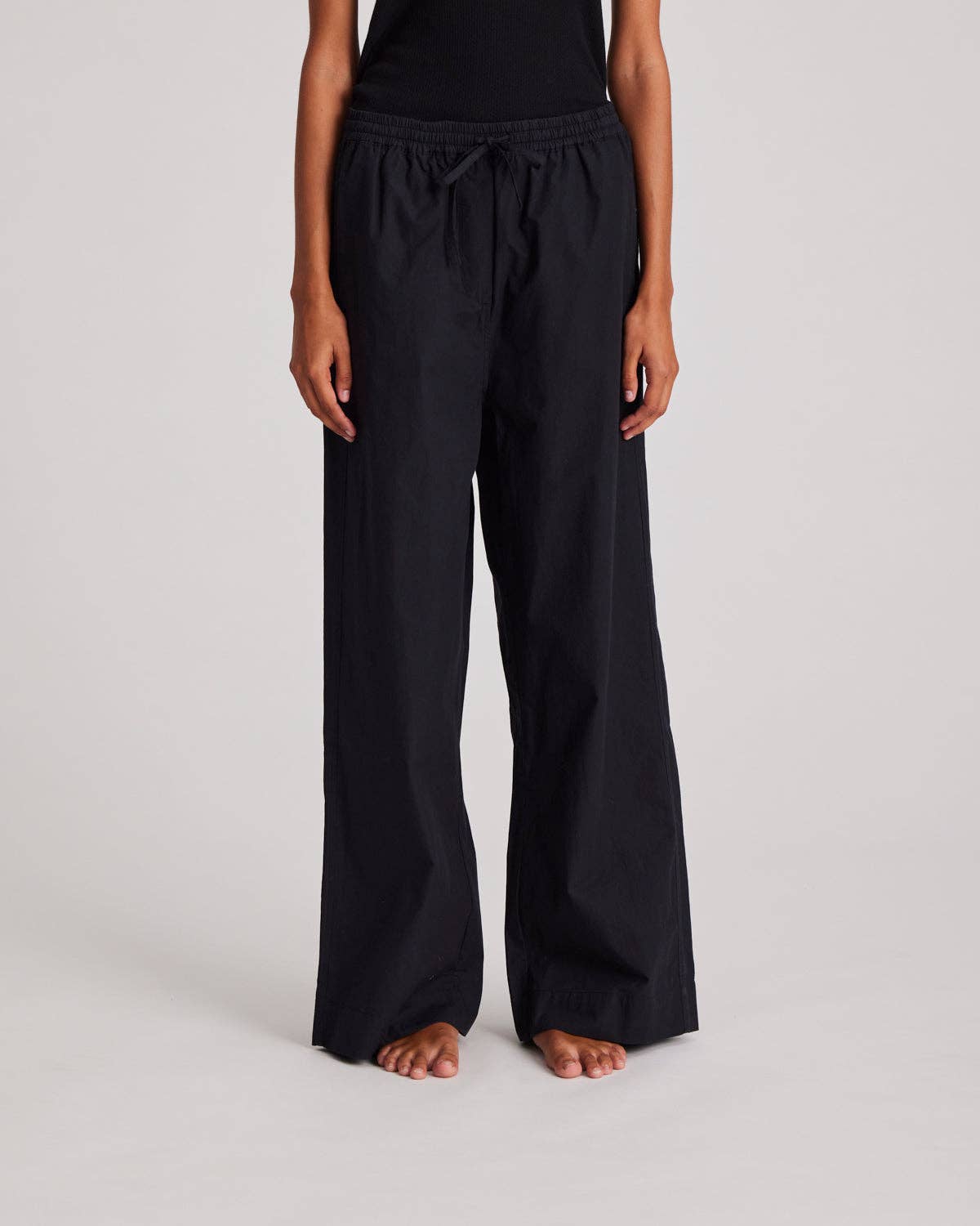 Pantaloni Thilde in popeline di cotone biologico neri