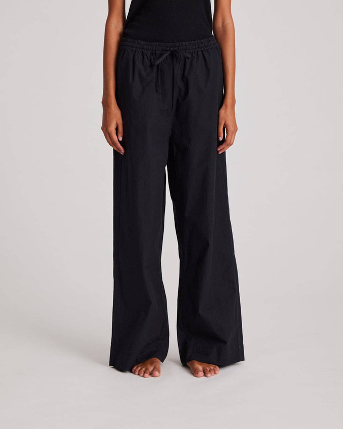 Pantaloni Thilde in popeline di cotone biologico neri