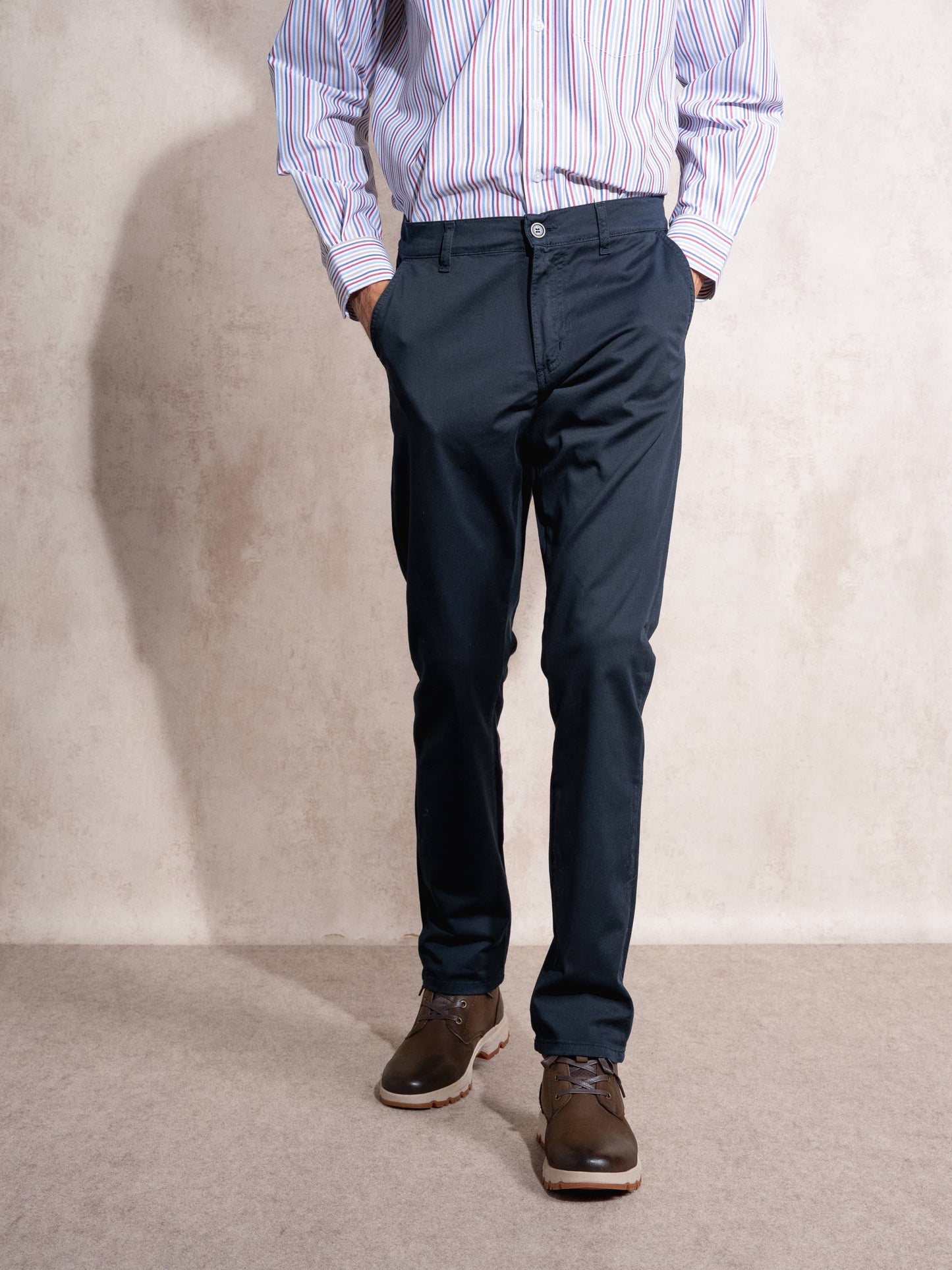 Pantaloni chino skinny in cotone stretch da uomo