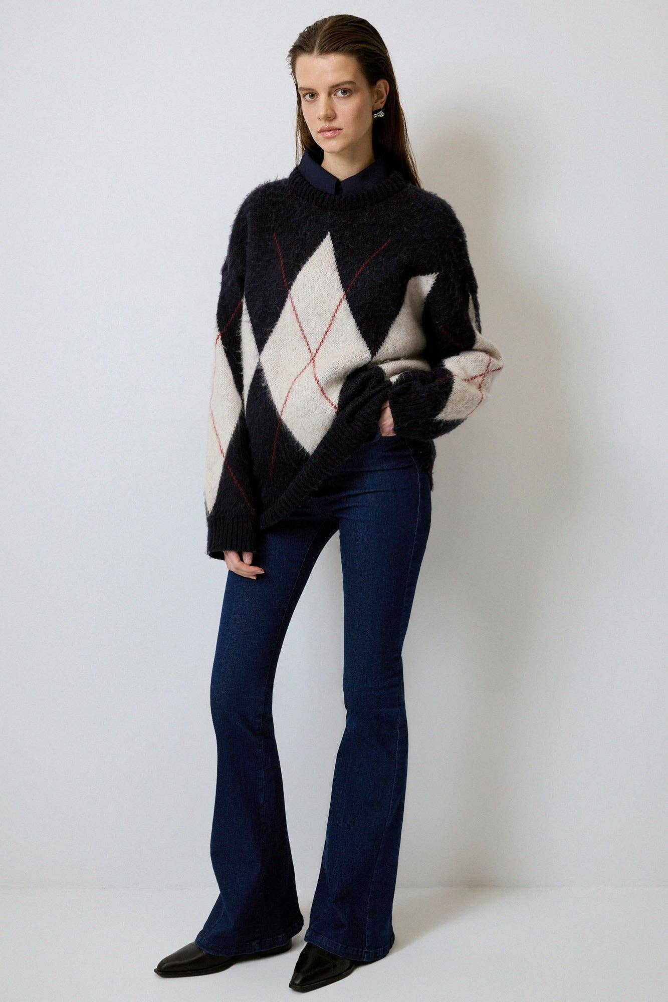 Maglione in maglia argyle oversize