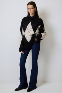 Maglione in maglia argyle oversize