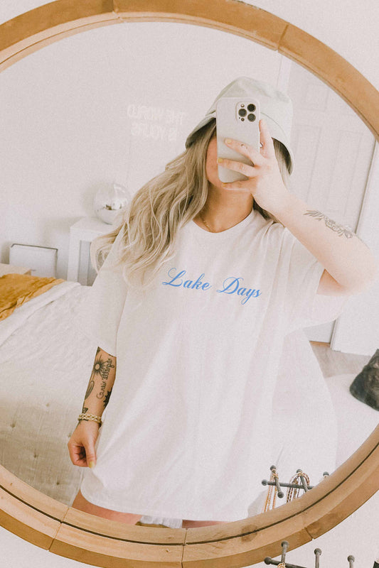 T-shirt oversize con grafica Lake Days