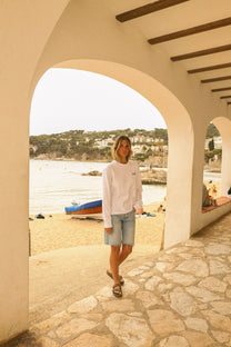 T-shirt Surfin a maniche lunghe in cotone biologico