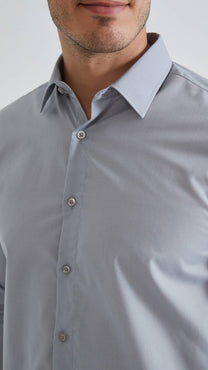 Camicia comfort grigia facile da stirare