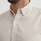 Camicia Oxford a Righe Beige e Bianco