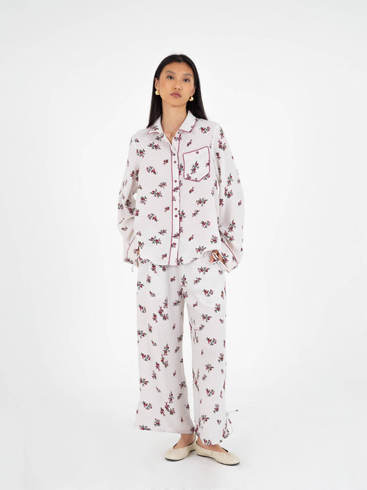 Pantaloni Bloom a stampa floreale con vita elastica
