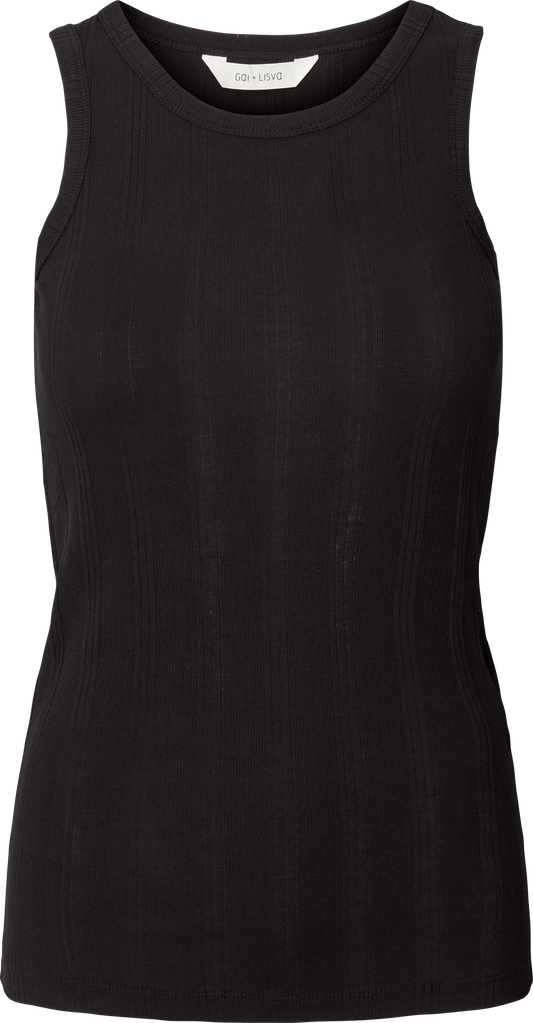 Top a costine in cotone biologico Alberte nero
