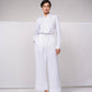 Pantaloni larghi in lino con vita elasticizzata e coulisse