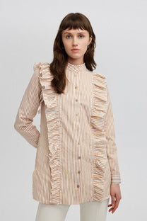 Camicia a righe con balze