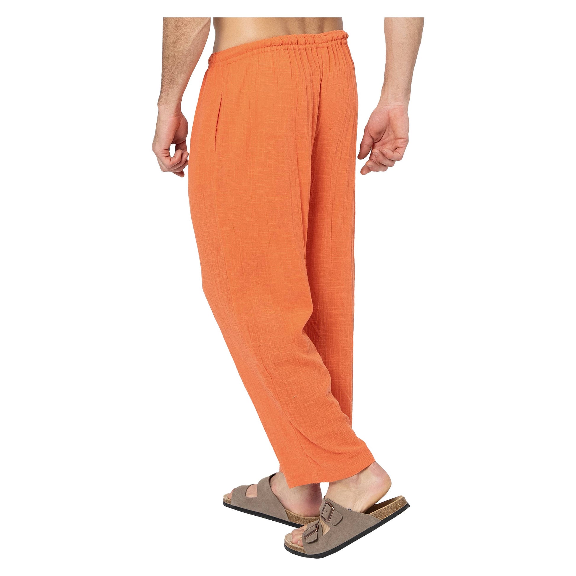 Pantaloni estivi lunghi in cotone arancioni