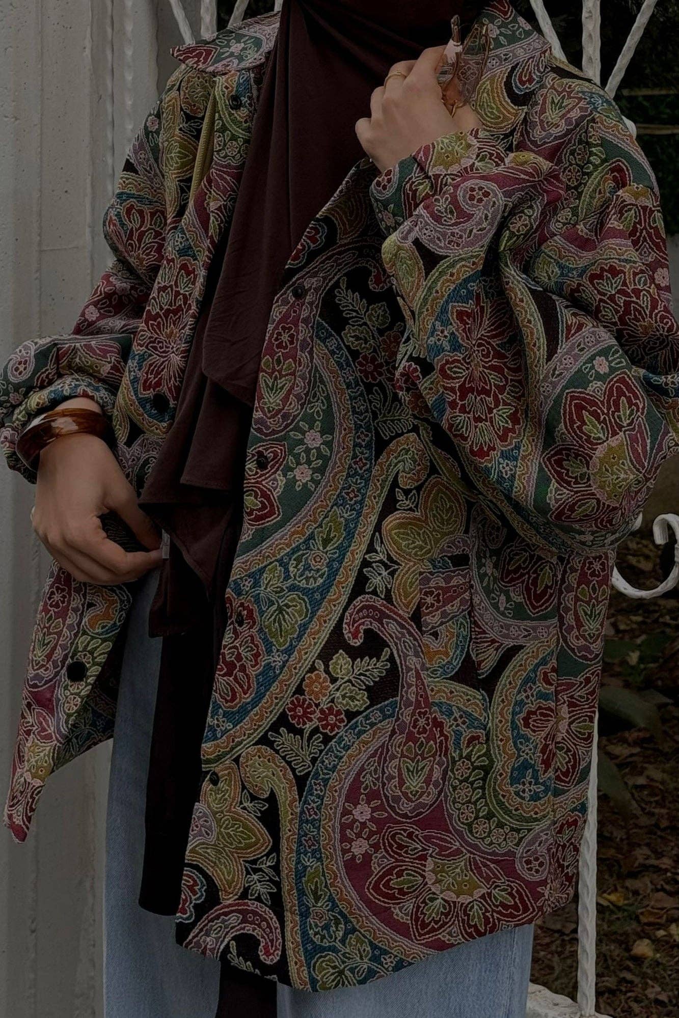 Giacca bomber fantasia paisley multicolor