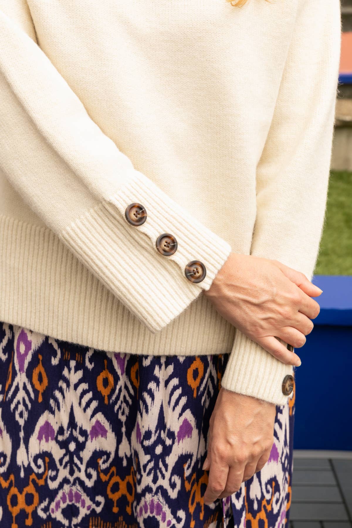 Maglione dolcevita in maglia Matis con polsini a bottoni
