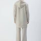 Giacca lunga con cappuccio e zip