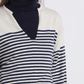 Maglione a righe bicolore con scollo a V