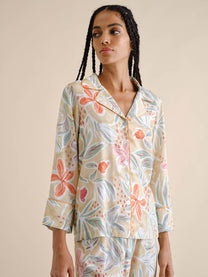 Camicia pigiama floreale in viscosa