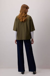 Camicia ricamata con pietre
