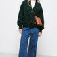 Cardigan in Lana con Maniche a Palloncino