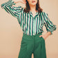 Camicia a righe Pluton con collo smoking
