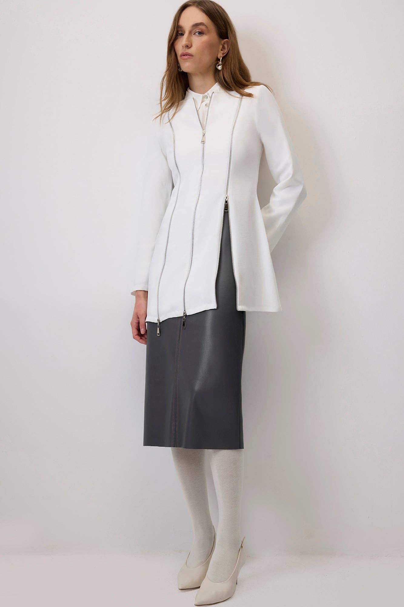 Giacca in crêpe con zip