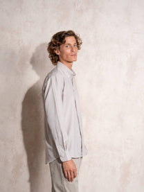 Camicia uomo in cotone misto con colletto button-down