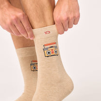 Calzini in cotone pettinato con stampa boombox