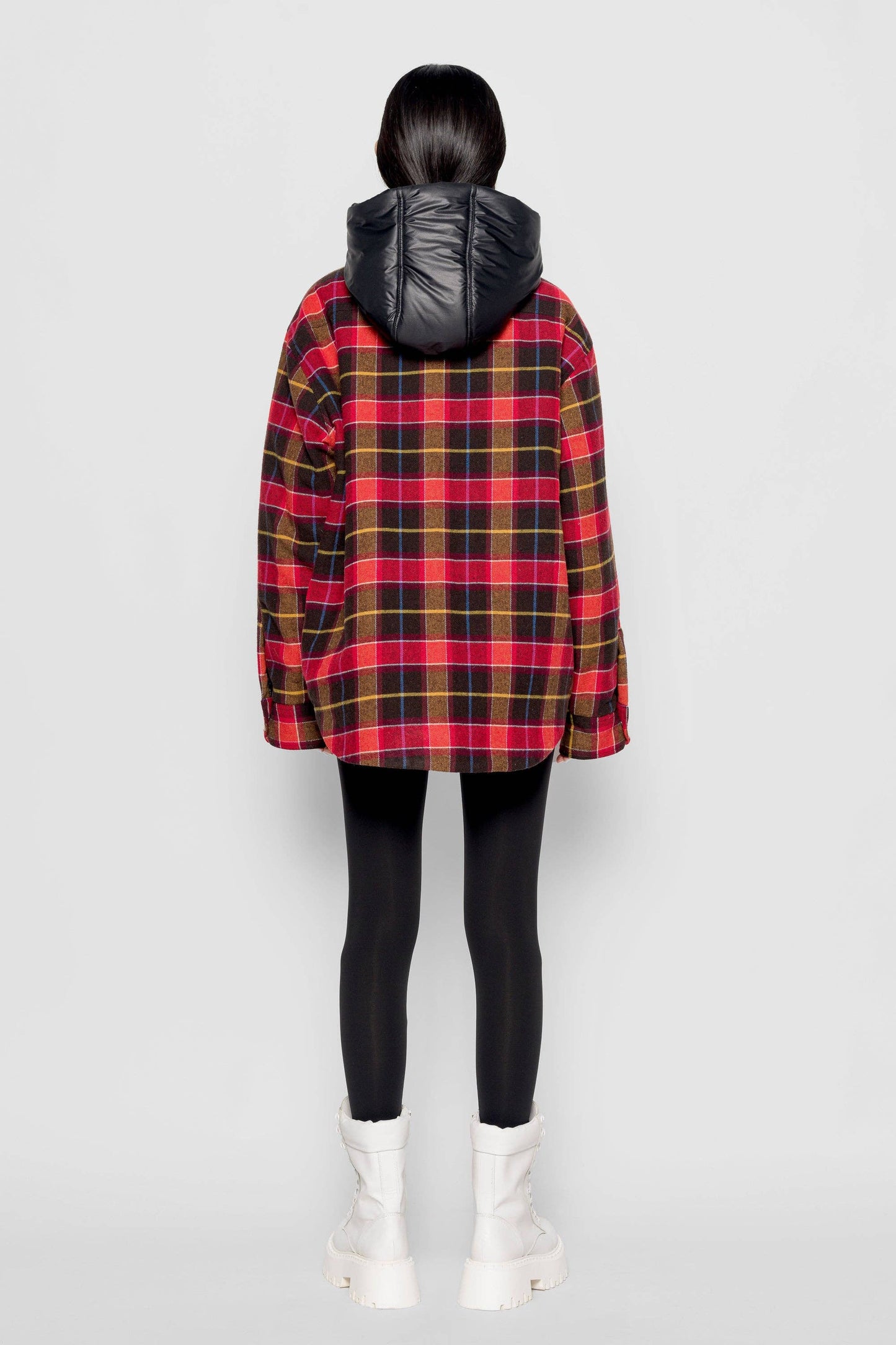 Giacca con cappuccio a quadri tartan Mita