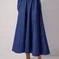 Completo in denim con tunica e gonna a fantasia