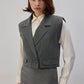 Gilet gessato corto doppiopetto