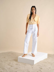 Pantaloni wide leg Clutch in cotone stretch